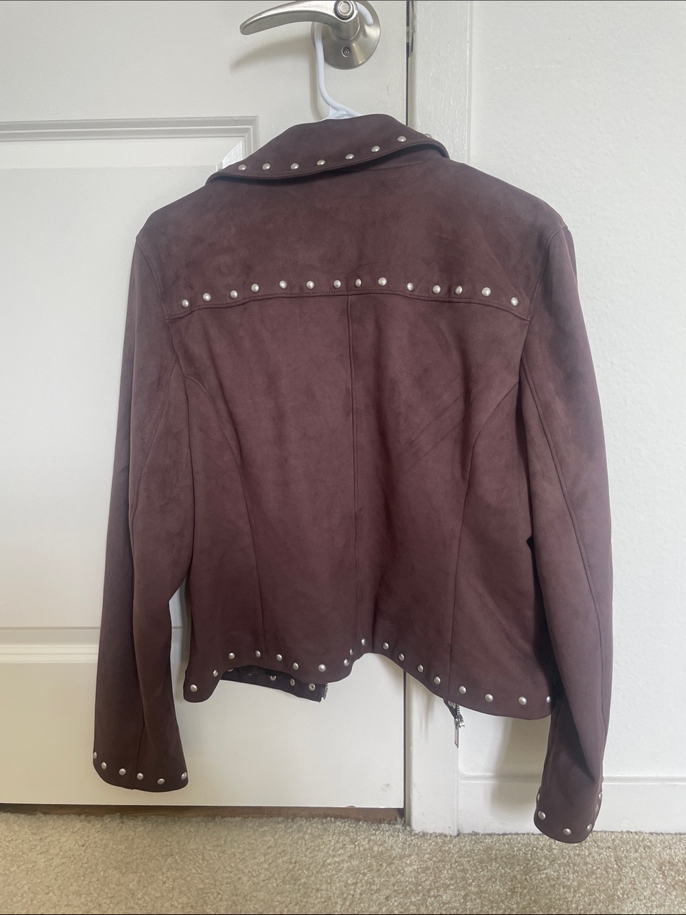 Women's Abercrombie & Fitch Slim Zip Vegan Suede Jacket - Picture 2 of 2